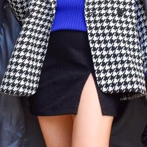 Lioness  Black Mini Skirt with Slit
